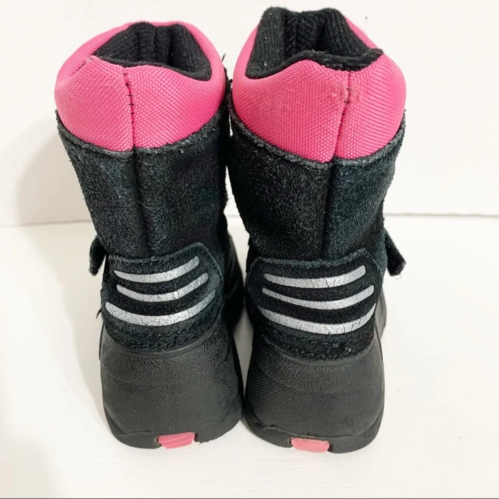 Totes Tammy Sued Nylon Waterproof Insulated Winter Snow Boots Velcro Drawstring